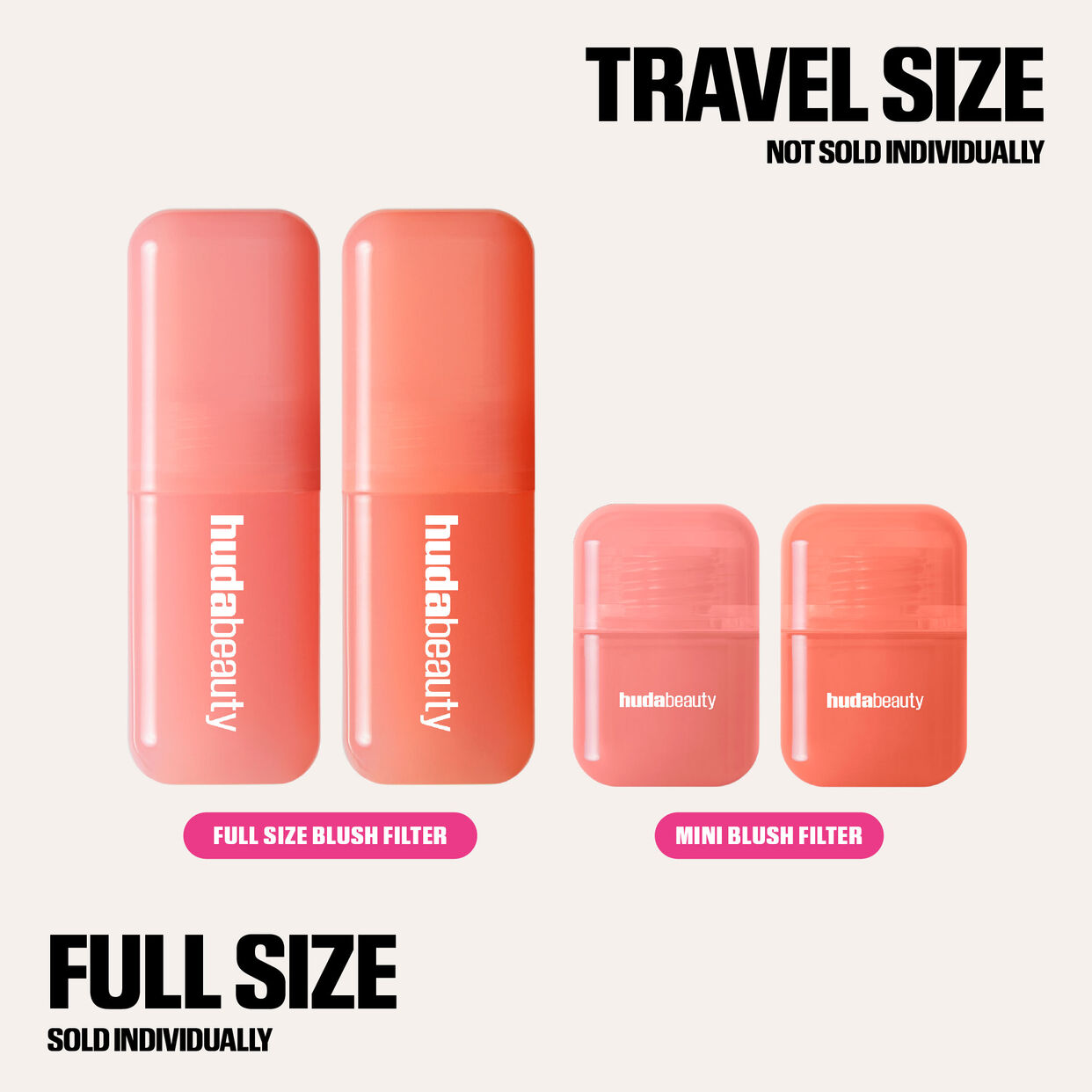 Huda Beauty Mini Baby Blush Duo Set Pink & Peach