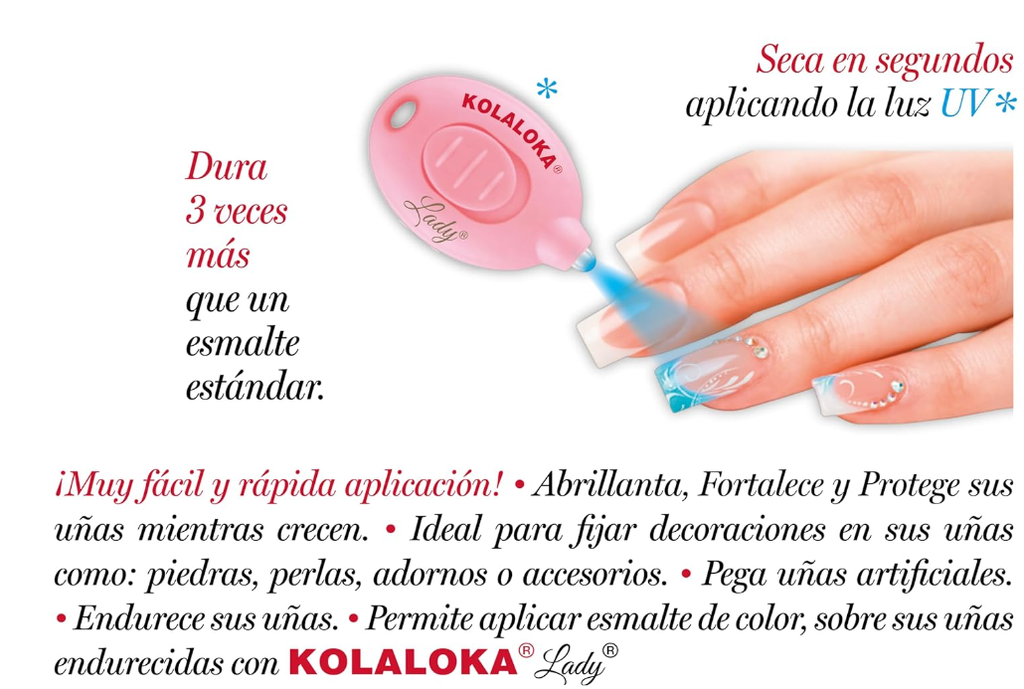 Kola Loka Lady Pegamento Instantáneo para Uñas con Aplicador UV